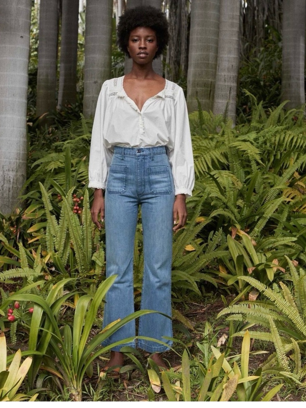 Doen Maritime Wide Leg Denim Jeans in Menton Wash